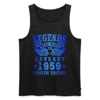 Legends were born in Januar 1959 Geburtstag - Männer Premium Bio Tank Top - Schwarz - Vorne - Michal (187cm)