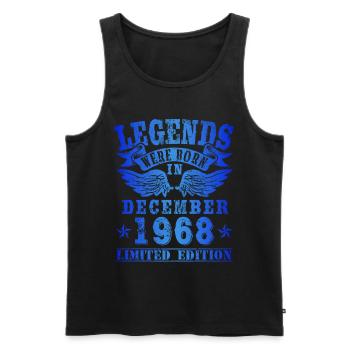 Les légendes sont nées en décembre 1968 Anniversaire - Débardeur bio Premium Homme - noir - Devant - AI Model Male 178 light (178cm)