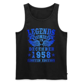 Legends were born in Dezember 1958 Geburtstag - Männer Premium Bio Tank Top - Schwarz - Vorne - Michal (187cm)