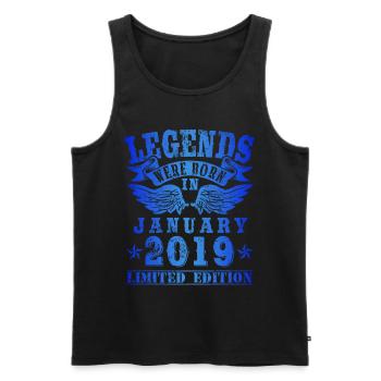 Legends were born in January 2019 Birthday - Men's Premium Organic Tank Top - black - Front - Michal (187cm)