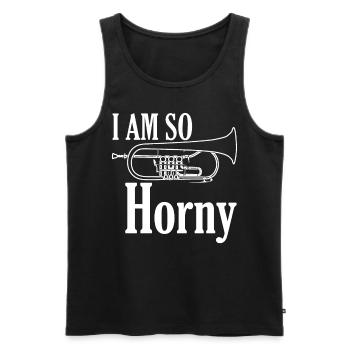 Flugelhorn Orchestra Brass Instrument - Men's Premium Organic Tank Top - black - Front - AI Model Male 178 light (178cm)