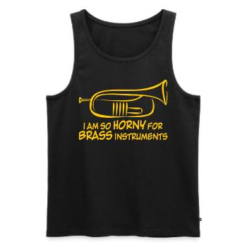 Brass Instrument Flugelhorn Orchestra - Men's Premium Organic Tank Top - black - Front - AI Model Male 178 light (178cm)