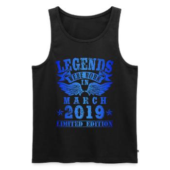 Legends were born in March 2019 Birthday - Men's Premium Organic Tank Top - black - Front - Michal (187cm)