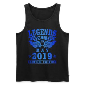 Legends were born in May 2019 Birthday - Men's Premium Organic Tank Top - black - Front - Michal (187cm)