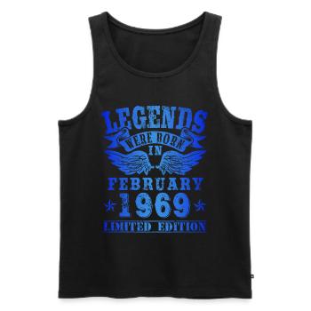 Legends est né en février 1969 Anniversaire - Débardeur bio Premium Homme - noir - Devant - Michal (187cm)
