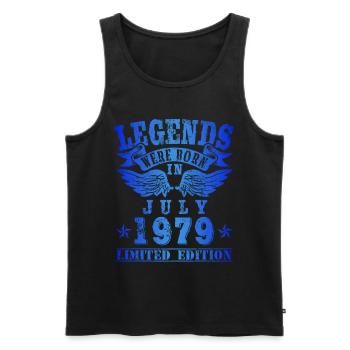 Legends were born in July 1979 Birthday - Men's Premium Organic Tank Top - black - Front - Michal (187cm)