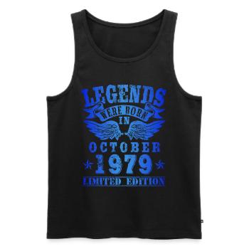 Legends were born in October 1979 Birthday - Men's Premium Organic Tank Top - black - Front - Michal (187cm)