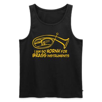 Brass Instrument Tenorhorn Orchestra - Men's Premium Organic Tank Top - black - Front - AI Model Male 178 light (178cm)