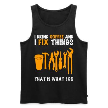 Dad DIY Craftsman Handyman Workshop - Männer Premium Bio Tank Top - Schwarz - Vorne - AI Model Male 178 light (178cm)