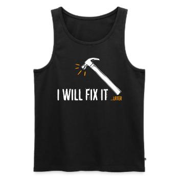 DIY Dad Workshop Craftsman Handyman - Männer Premium Bio Tank Top - Schwarz - Vorne - AI Model Male 178 light (178cm)
