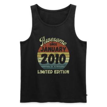 Awesome since January 2010 - Geburtstag - Männer Premium Bio Tank Top - Schwarz - Vorne - Michal (187cm)