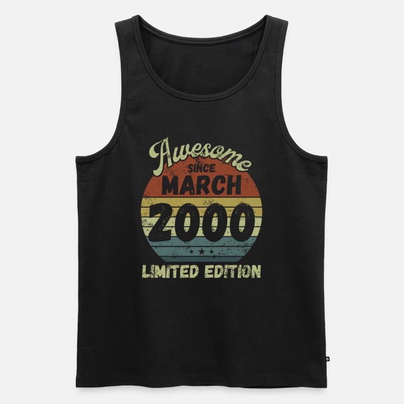 Awesome since March 2000 - Birthday - Men's Premium Organic Tank Top - black