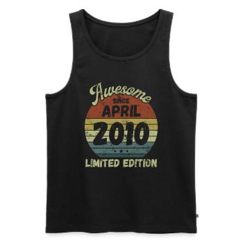 Awesome since April 2010 - Geburtstag - Männer Premium Bio Tank Top - Schwarz - Vorne - Michal (187cm)