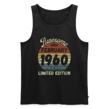 Awesome since February 1960 - Geburtstag - Männer Premium Bio Tank Top - Schwarz - Vorne - Michal (187cm)