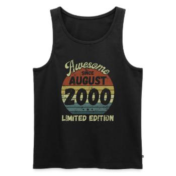 Awesome since August 2000 - Geburtstag - Männer Premium Bio Tank Top - Schwarz - Vorne - Michal (187cm)