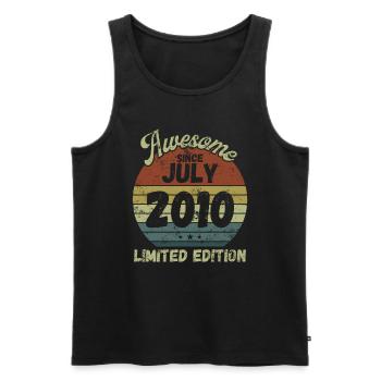 Awesome since July 2010 - Geburtstag - Männer Premium Bio Tank Top - Schwarz - Vorne - Michal (187cm)