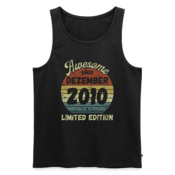 Awesome since December 2010 - Geburtstag - Männer Premium Bio Tank Top - Schwarz - Vorne - Michal (187cm)