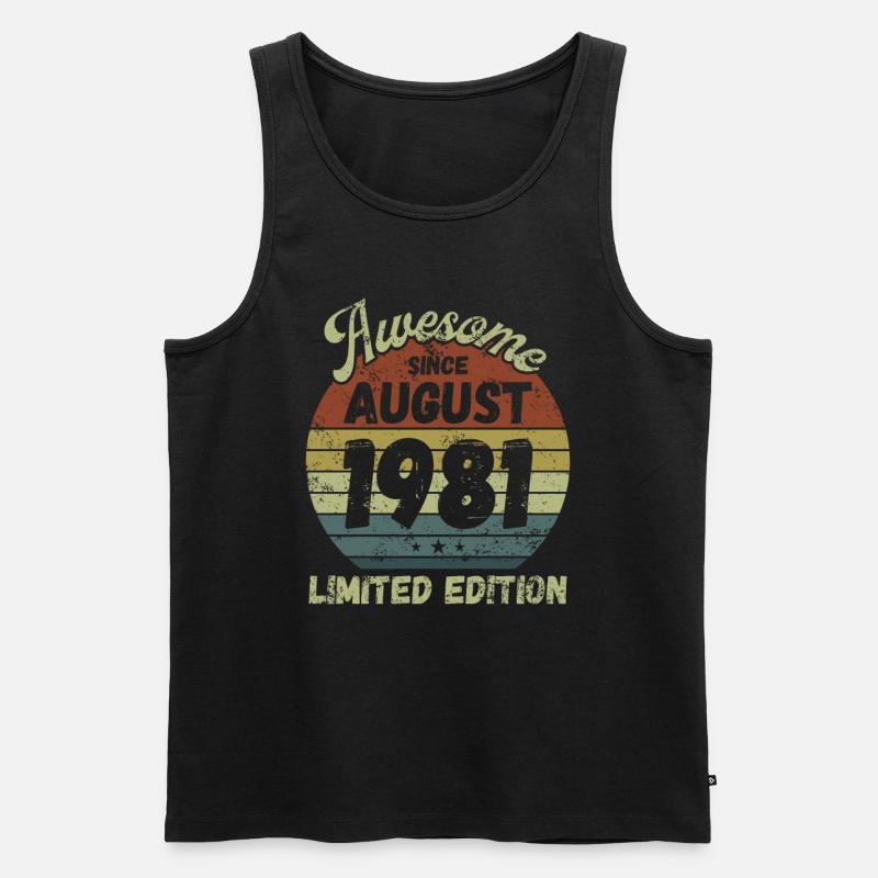 Awesome since August 1981 - Birthday - Men's Premium Organic Tank Top - black