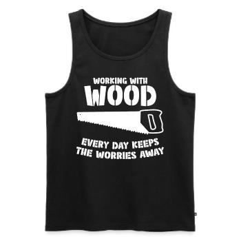 Firewood Workshop Woodworking Wood - Männer Premium Bio Tank Top - Schwarz - Vorne - AI Model Male 178 light (178cm)