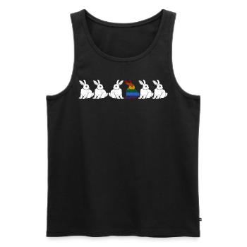 LGBT Bunny Gay Lesbian Rainbow Flag - Men's Premium Organic Tank Top - black - Front - Michal (187cm)