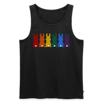 LGBT Gay Bunny Lesbian Rainbow Flag - Men's Premium Organic Tank Top - black - Front - Michal (187cm)