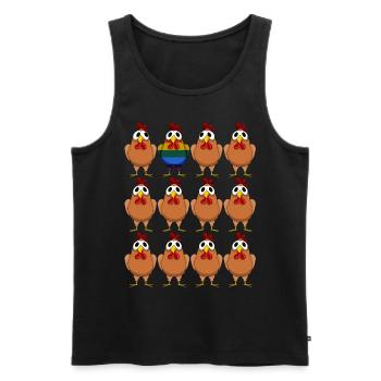 LGBT Chicken Gay Lesbian Rainbow Flag - Men's Premium Organic Tank Top - black - Front - Michal (187cm)