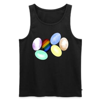 LGBT Chicken Eggs Lesbian Rainbow Flag - Men's Premium Organic Tank Top - black - Front - Michal (187cm)
