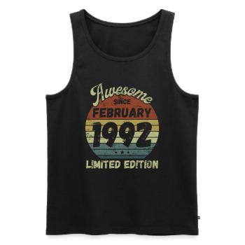 Awesome since February 1992 - Geburtstag - Männer Premium Bio Tank Top - Schwarz - Vorne - Michal (187cm)