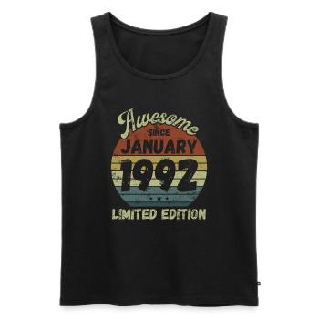 Awesome since January 1992 - Geburtstag - Männer Premium Bio Tank Top - Schwarz - Vorne - Michal (187cm)