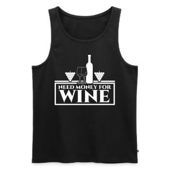 Wine Drinker Wine Glass Vino - Männer Premium Bio Tank Top - Schwarz - Vorne - Michal (187cm)