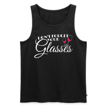 Wine Drinker Funny Joke Wine Glass Vino - Männer Premium Bio Tank Top - Schwarz - Vorne - Michal (187cm)
