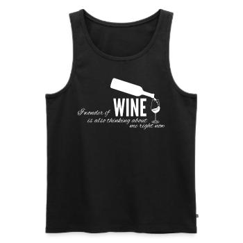 Wine Drinker Vino Wine Glasses - Männer Premium Bio Tank Top - Schwarz - Vorne - Michal (187cm)