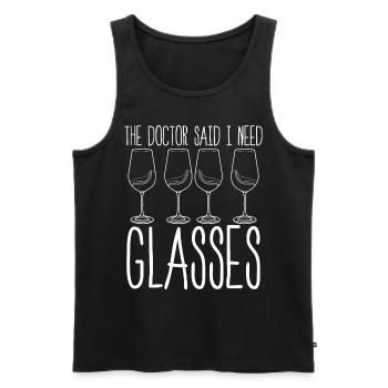 Wine Glass Vino Wine Drinker - Männer Premium Bio Tank Top - Schwarz - Vorne - Michal (187cm)