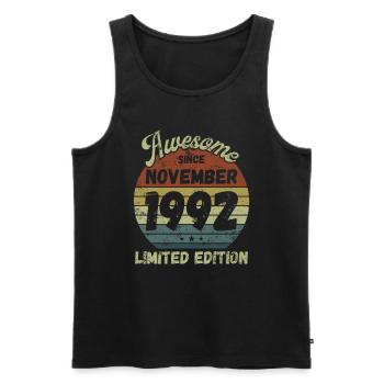 Awesome since November 1992 - Geburtstag - Männer Premium Bio Tank Top - Schwarz - Vorne - Michal (187cm)