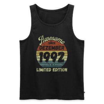 Awesome since December 1992 - Geburtstag - Männer Premium Bio Tank Top - Schwarz - Vorne - Michal (187cm)