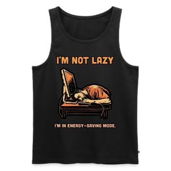Fauler Programmierer Humor Energiesparmodus Lustig - Männer Premium Bio Tank Top - Schwarz - Vorne - AI Model Male 178 light (178cm)