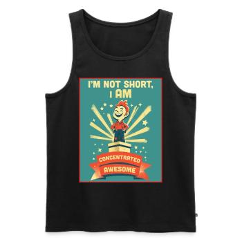 Lustiger konzentrierter großartiger kurzer Menschenwitz - Männer Premium Bio Tank Top - Schwarz - Vorne - Michal (187cm)