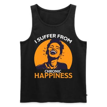 Ich leide unter chronischem Glück Lustige Frau Lachen - Männer Premium Bio Tank Top - Schwarz - Vorne - AI Model Male 178 light (178cm)