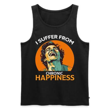 Ich leide unter chronischem Glück Lustiger Mann Lachen - Männer Premium Bio Tank Top - Schwarz - Vorne - AI Model Male 178 light (178cm)