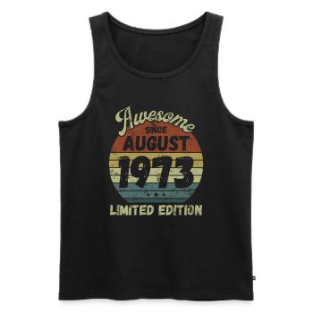 Awesome since August 1973 - Geburtstag - Männer Premium Bio Tank Top - Schwarz - Vorne - Michal (187cm)