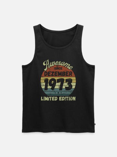 Awesome since December 1973 - Birthday - Men's Premium Organic Tank Top - black