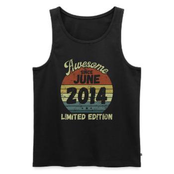 Awesome since June 2014 - Geburtstag - Männer Premium Bio Tank Top - Schwarz - Vorne - Michal (187cm)