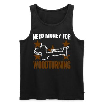 Wood Turner Lathe Woodturning Workshop - Men's Premium Organic Tank Top - black - Front - AI Model Male 178 light (178cm)