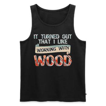 Lathe Woodturning Carpenter Wood Turner - Men's Premium Organic Tank Top - black - Front - AI Model Male 178 light (178cm)