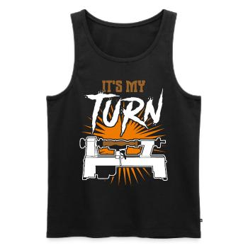 Lathe Woodturning Workshop Wood Turner - Männer Premium Bio Tank Top - Schwarz - Vorne - AI Model Male 178 light (178cm)
