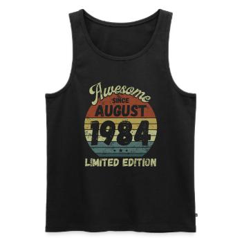 Awesome since August 1984 - Geburtstag - Männer Premium Bio Tank Top - Schwarz - Vorne - Michal (187cm)