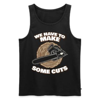 Chainsaw Chain Saw Fire Wood Lumberjack - Men's Premium Organic Tank Top - black - Front - Michal (187cm)