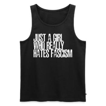 Respect Tolerance Antifascism - Men's Premium Organic Tank Top - black - Front - AI Model Male 178 light (178cm)