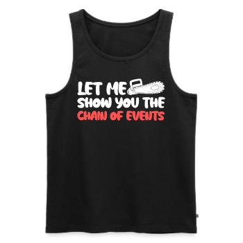 Fire Wood Chainsaw Chain Saw Lumberjack - Men's Premium Organic Tank Top - black - Front - Michal (187cm)