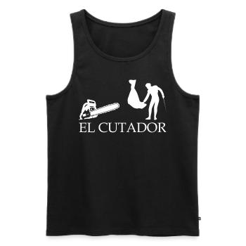 Chain Saw Lumberjack Chainsaw - Men's Premium Organic Tank Top - black - Front - Michal (187cm)